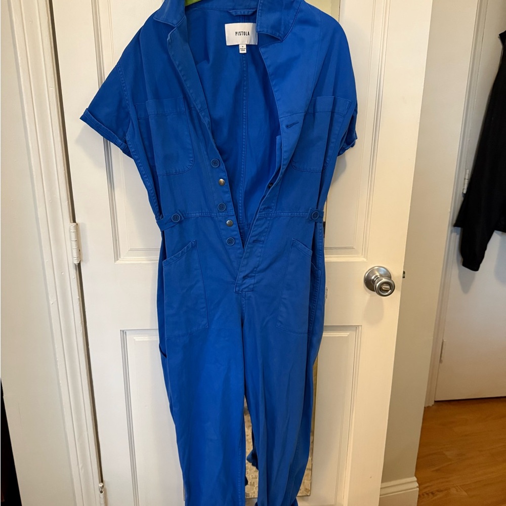 Pistola Royal Blue V-Neck Jumpsuit